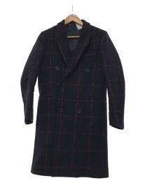 【中古】Paul Smith◆トレンチコート/S/ウール/ネイビー/チェック/PY-BM-52293【レディースウェア】