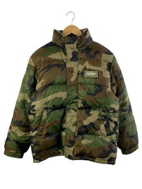 【中古】ALPHA INDUSTRIES◆ダウンジャケット/L/ポリエステル/KHK【メンズウェア】