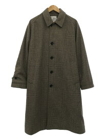 【中古】AMERICAN RAG CIE◆WOOLLETバルカラーコート/コート/L/ウール/BEG/千鳥格子【メンズウェア】