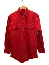 【中古】Woolrich◆ネルシャツ/S/--/RED/無地【メンズウェア】