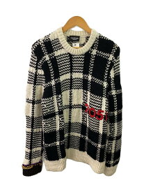 【中古】Calvin Klein◆セーター(厚手)/S/--/BLK/チェック【メンズウェア】