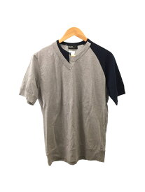 【中古】kolor◆21SS/21SCM-T10206/DOCKING CUTSEW/Tシャツ/2/コットン/GRY【メンズウェア】