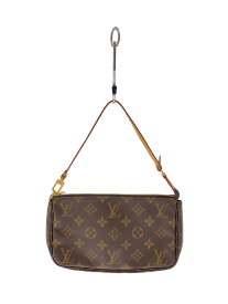 【中古】LOUIS VUITTON◆1)ポシェット・アクセソワール_モノグラム・キャンバス_BRW/PVC/BRW/総柄【バッグ】