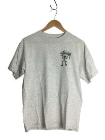 【中古】STUSSY◆90s/中期/OLD STUSSY/白タグ/シャドーマン/Tシャツ/L/コットン/GRY【メンズウェア】