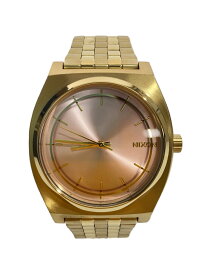 【中古】NIXON◆クォーツ腕時計/アナログ/ステンレス/PNK/GLD/TIME TELLER【服飾雑貨他】