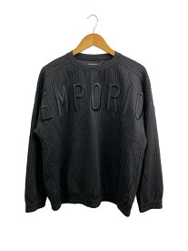 【中古】EMPORIO ARMANI◆スウェット/L/レーヨン/BLK/ストライプ/6z1m90 1juuz【メンズウェア】