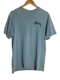 【中古】STUSSY◆80s/中期/龍/ドラゴン/黒タグ/Tシャツ/L/コットン/BLU/無地【メンズウェア】