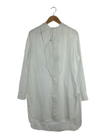 【中古】yohji yamamoto POUR HOMME◆TUMBLER FINISHED COTTON BROAD FRONT STOLE BLOUSE/2/コットン/WHT【メンズウェア】