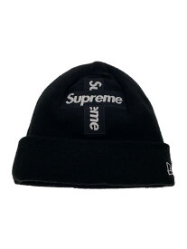 【中古】Supreme◆ニットキャップ/--/ウール/BLK/メンズ/cross box logo beanie/NEW ERA【服飾雑貨他】