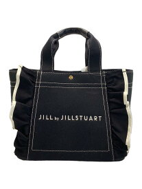 【中古】JILL by JILLSTUART◆フリルトート小/フリルトートバッグ/ロゴ刺繍/ブラック/黒/1254183218FR030【バッグ】