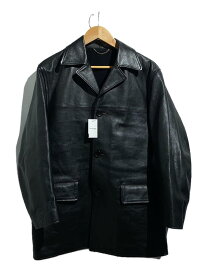 【中古】WACKO MARIA◆LEATHER CAR COAT/レザージャケット・ブルゾン/S/牛革/BLK【メンズウェア】