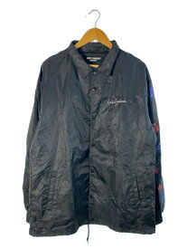 【中古】YOHJI YAMAMOTO◆コーチジャケット/アームスカル＆ローズプリント/HW-Y30-601/XXL/18SS/ブラック【メンズウェア】