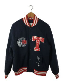 【中古】TOMMY JEANS◆スタジャン/M/ウール/NVY/DM0DM08757【メンズウェア】