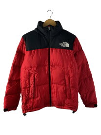 【中古】THE NORTH FACE◆NUPTSE JACKET_ヌプシジャケット/M/ナイロン/RED【メンズウェア】