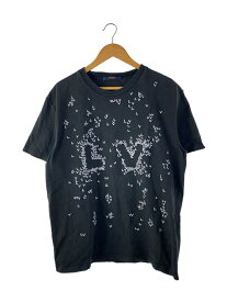 【中古】LOUIS VUITTON◆Tシャツ/XL/コットン/BLK/RM222M NPL HNY14W/LVスプレッドエンブロイダリー【メンズウェア】