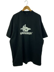 【中古】BALENCIAGA◆Tシャツ/4/コットン/BLK/プリント/LAYERED SPORTS【メンズウェア】