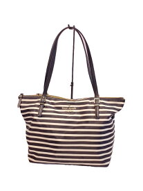 【中古】kate spade new york◆トートバッグ/ポリエステル/ボーダー【バッグ】