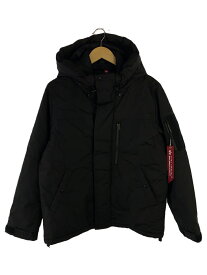 【中古】ALPHA INDUSTRIES◆ダウンジャケット/M/ナイロン/BLK/無地/TA0680-9001【メンズウェア】