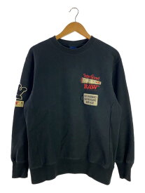 【中古】INTER BREED◆×RAW/スウェット/L/コットン/ブラック//【メンズウェア】