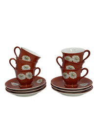 【中古】Noritake◆カップ&ソーサー/6点セット/RED//【キッチン用品】