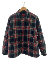 【中古】Supreme◆21AW/Quilted Plaid Flannel Shirt/M/コットン/RED【メンズウェア】