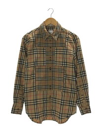 【中古】BURBERRY◆ノバチェック/長袖シャツ/36/コットン/キャメル/チェック/8029532//【レディースウェア】