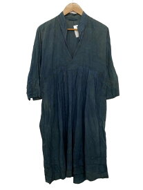 【中古】TOUJOURS◆長袖ワンピース/FREE/コットン/ネイビー/トゥジュー//【レディースウェア】