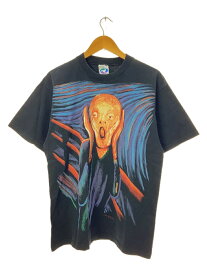 【中古】90S/ムンクの叫び/LIQUID BLUE/Tシャツ/L/コットン/BLK【メンズウェア】