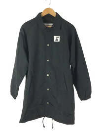 【中古】POLER OUTDOOR STUFF◆ブルゾン/L/ナイロン/BLK/ロングコーチジャケット【メンズウェア】