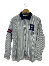 【中古】ROCAWEAR◆長袖シャツ/L/コットン/WHT/ストライプ//【メンズウェア】