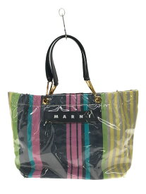 【中古】MARNI◆PVC/マルチカラー/トートバッグ/ストライプ【バッグ】