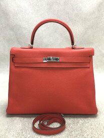 【中古】HERMES◆ケリー35ハンドバッグ/レザー/ORN/角スレ/汚れ/傷有【バッグ】