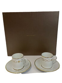 【中古】BVLGARI◆ブルガリ/LIMOGES/リモージュ/カップ&amp;ソーサー/ペア/2点セット/ホワイト/白【キッチン用品】