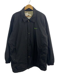 【中古】NIKE◆銀タグ 裏ボア コーチジャケット/ブルゾン/M/ナイロン/BLK【メンズウェア】