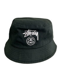 【中古】STUSSY◆バケットハット/L/コットン/BLK/レディース/132616【服飾雑貨他】