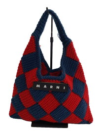 【中古】MARNI◆ハンドバッグ/--/RED/チェック【バッグ】