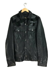 【中古】DIESEL BLACKGOLD◆レザージャケット・ブルゾン/40/羊革/BLK【メンズウェア】