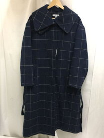 【中古】MOUSSY◆22AW WIDE LAPELウールステンカラーコート/チェック/010FAW30-6720【レディースウェア】