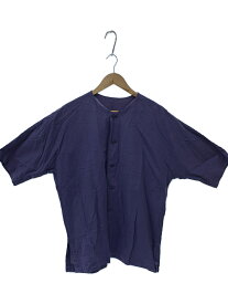 【中古】HOMME PLISSE ISSEY MIYAKE◆ノーカラー/半袖シャツ/2/リネン/パープル/無地/HP13FJ302【メンズウェア】