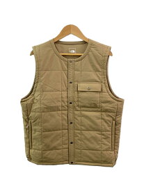 【中古】THE NORTH FACE◆MEADOW WARM VEST_メドウウォームベスト/XL/ポリエステル/BEG【メンズウェア】