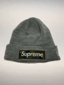 【中古】Supreme◆×New Era Box Logo Beanie Grey/FREE/アクリル/グレー/メンズ【服飾雑貨他】