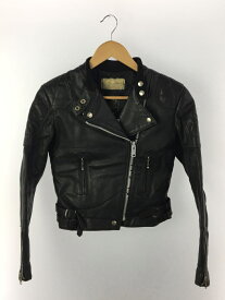 【中古】Lewis Leathers◆ダブルライダースジャケット/34/レザー/BLK/無地/SUPER MONZA/80s【レディースウェア】