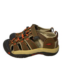 【中古】KEEN◆NEWPORT H2/DARK EARTH/SPICY ORANGE/18cm/BRW/1018259【キッズ】