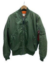 【中古】ALPHA INDUSTRIES◆ダウンジャケット/L/ナイロン/KHK【メンズウェア】