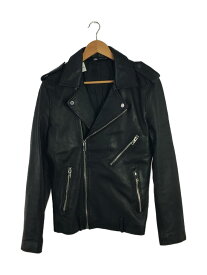 【中古】ZARA◆Leather biker jacket/M/羊革/BLK/無地/0706/492/800【メンズウェア】