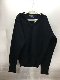 【中古】POLO RALPH LAUREN◆セーター/130cm/カシミア/BLK/無地/ワンポイント【キッズ】