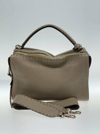 【中古】FENDI◆ハンドバッグ/レザー/GRY/無地/セレリア【バッグ】