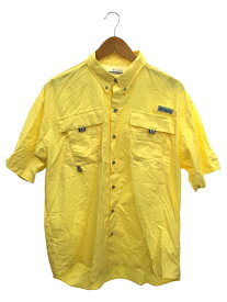 【中古】Columbia◆BAHAMA II S/S SHIRT_バハマショートスリーブシャツ/L/ナイロン/YLW/無地【メンズウェア】