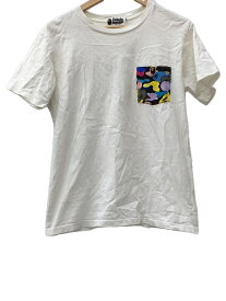 【中古】A BATHING APE◆Tシャツ/M/コットン/WHT/001CSA201040X【レディースウェア】