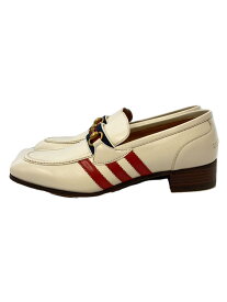 【中古】GUCCI◆ローファー/US9/WHT/レザー/702283/ビットローファー【シューズ】